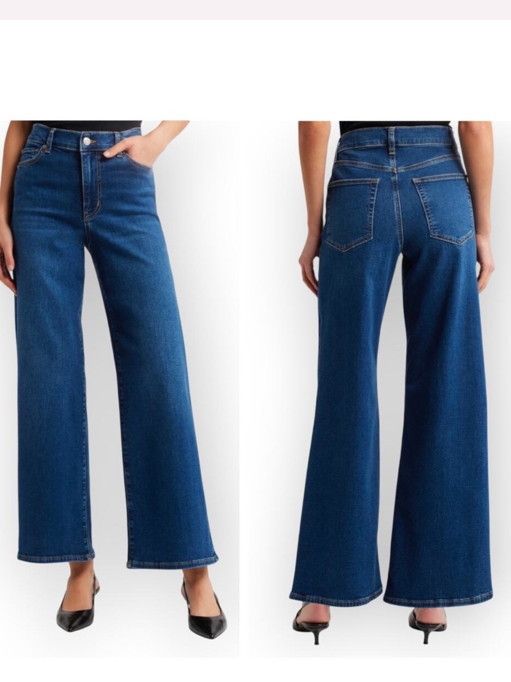 Frame Le Slim Palazzo Jeans Wide Leg High Rise Blue Denim Size 31